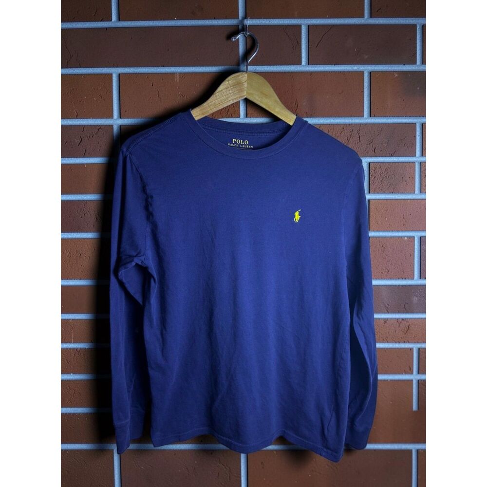 Polo Ralph Lauren Long Sleeve Hooded T Shirt Kids XL Navy Blue Pony Logo